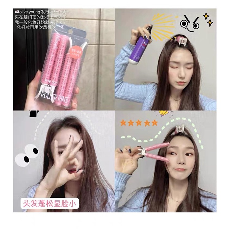 Kẹp tóc ống lô tạo kiểu phồng mẫu 2021 phong cách Hàn Quốc mới