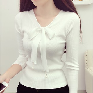  ÁO LEN NỮ THẮT NƠ