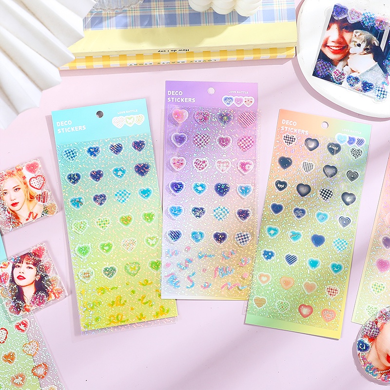 Set 2 Tờ Sticker Dán Trang Trí Họa Tiết Lãng Mạn Cho Học Sinh DIY