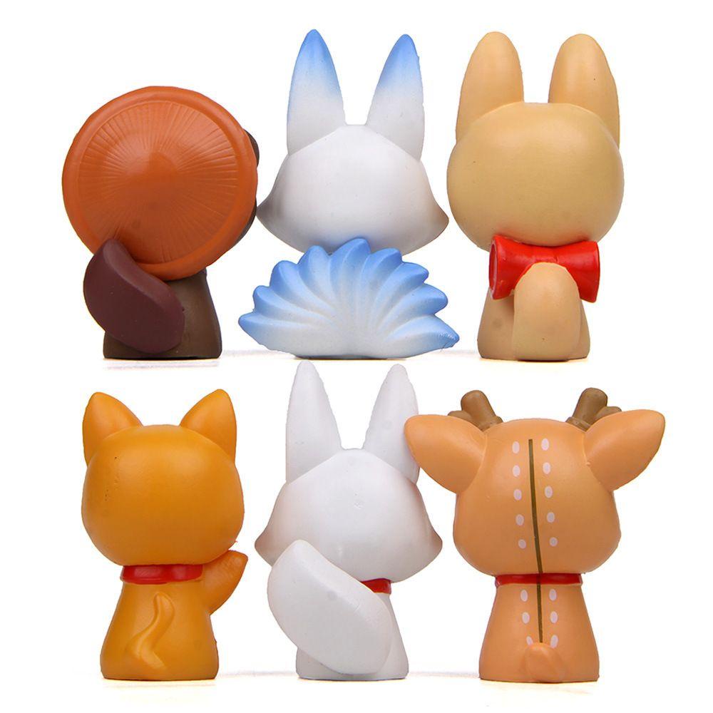 Set 6 Mô Hình Mèo / Cáo / Mèo Mini Trang Trí Vườn Nhà