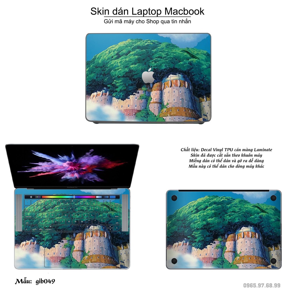 Skin dán Macbook mẫu Ghibli photo (đã cắt sẵn, inbox mã máy cho shop)