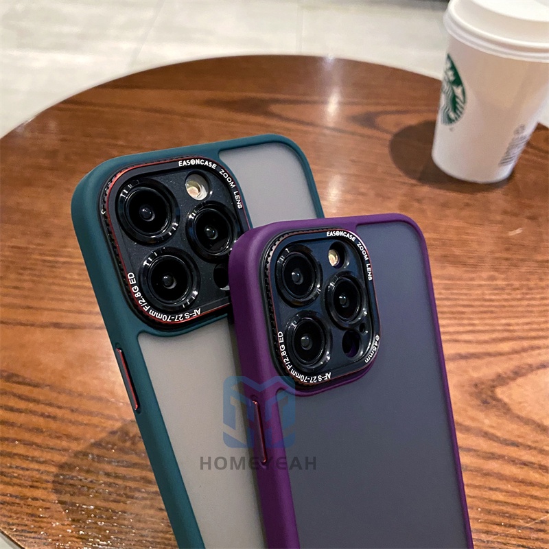 Ốp Điện Thoại Cứng Nhám Màu Tím Đậm Cho iPhone 12 13 Pro Max