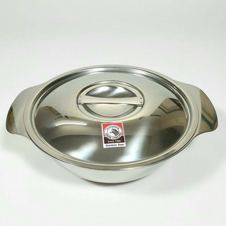 Thố inox có nắp và quai cầm size 16cm - mã 123016