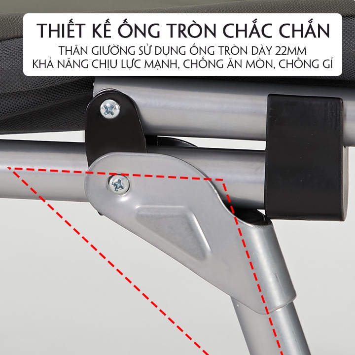 Giường Gấp Siêu Bền Dùng Trong Văn Phòng, Giường Xếp Gấp Gọn Đi Cắm Trại - Khung Hợp Kim Giường Xếp Cá Nhân Đa Năng