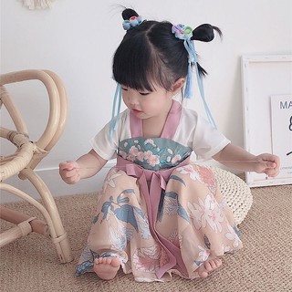 Đầm Hán Phục Thiết Kế Xinh Xắn Phong Cách Cổ Điển Thời Trang Hè Cho Bé Gái 3-2 Tuổi