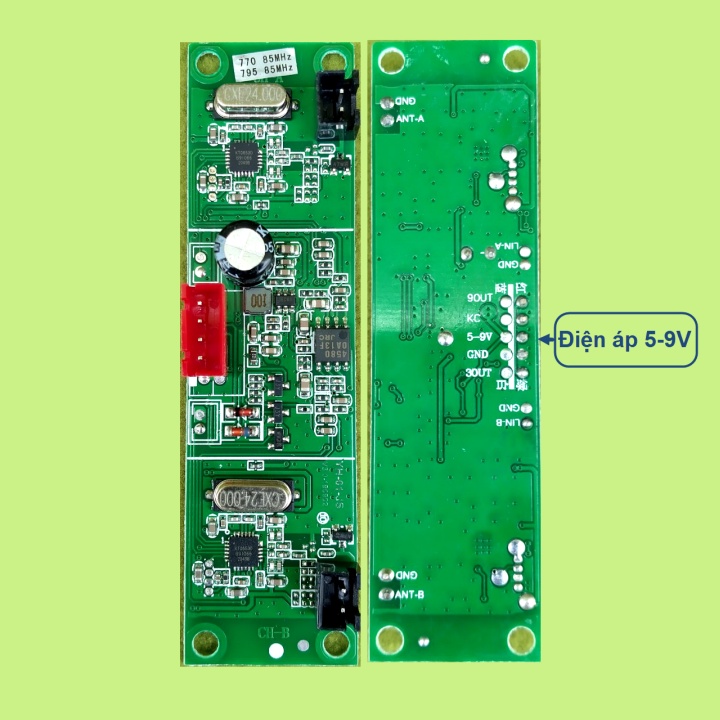 Micro không dây đôi UHF loa kéo tần số 770.85Mhz - 795.85Mhz bắt sóng xa - thân nhôm - phím bấm, micro cho loa kéo