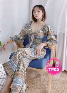 Set bộ thổ cẩm tay dài