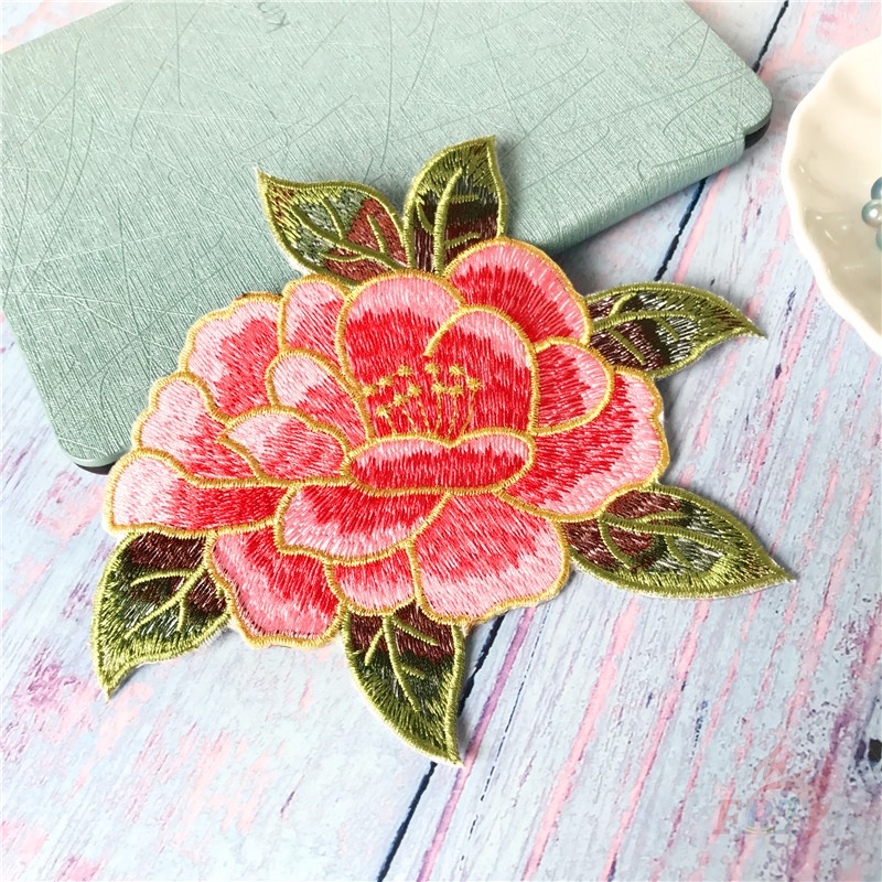 ☸ Miếng Dán Ủi Hình Hoa Mẫu Đơn ☸ 1 Miếng Vá DIY Hình Andrews Dùng Để May Lên Áo (M - 15CM*12.5CM)