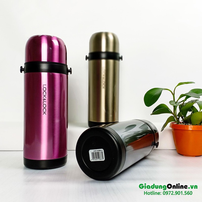 Bình Giữ Nhiệt Lock&amp;Lock Eassy - Take LHC1439 1000ml Màu Ánh Tím - Larva Store