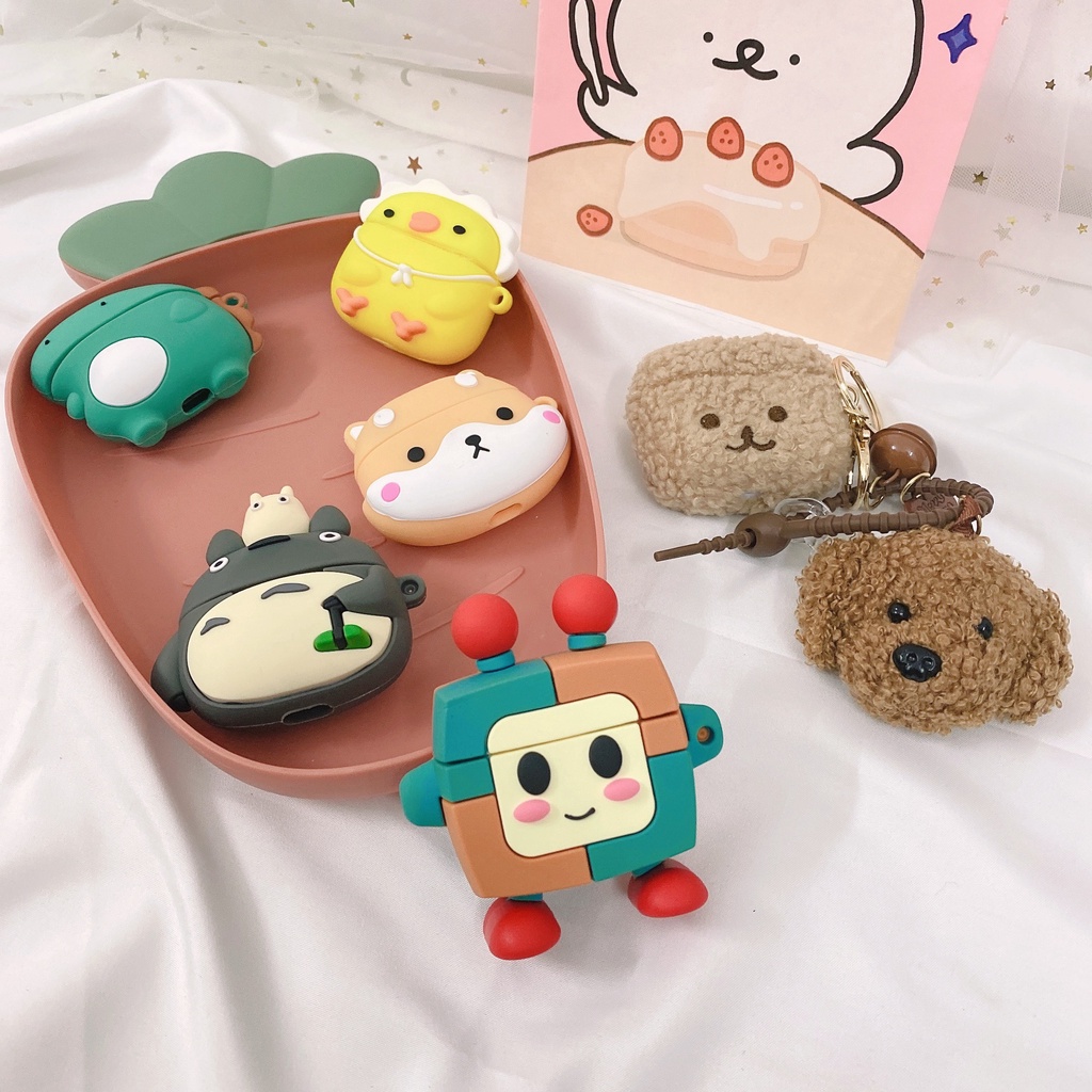 Vỏ bảo vệ tai nghe airpod case airpod 3 nhiều hình dễ thương bảo vệ tai nghe chất liệu silicon dẻo, TPU