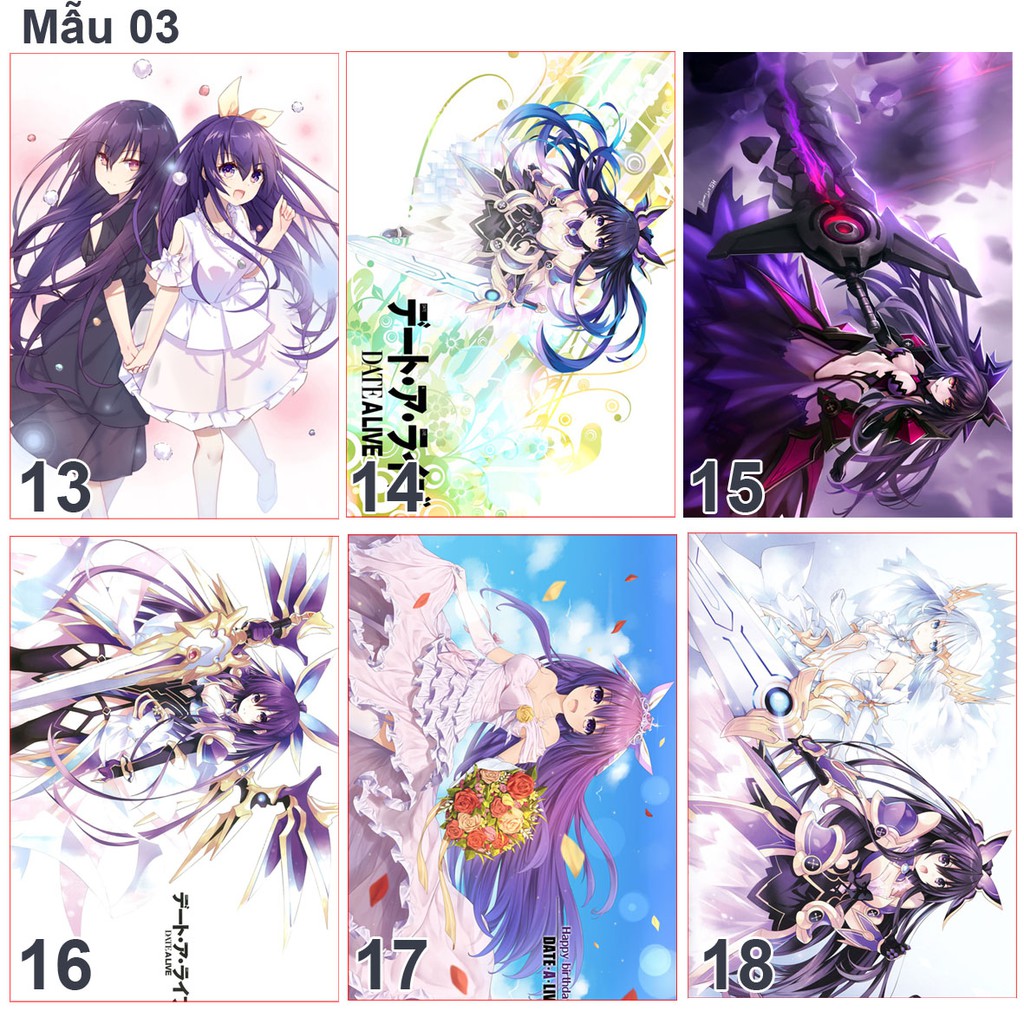 Poster anime Date A Live nhân vật Tohka( nhiều mẫu)