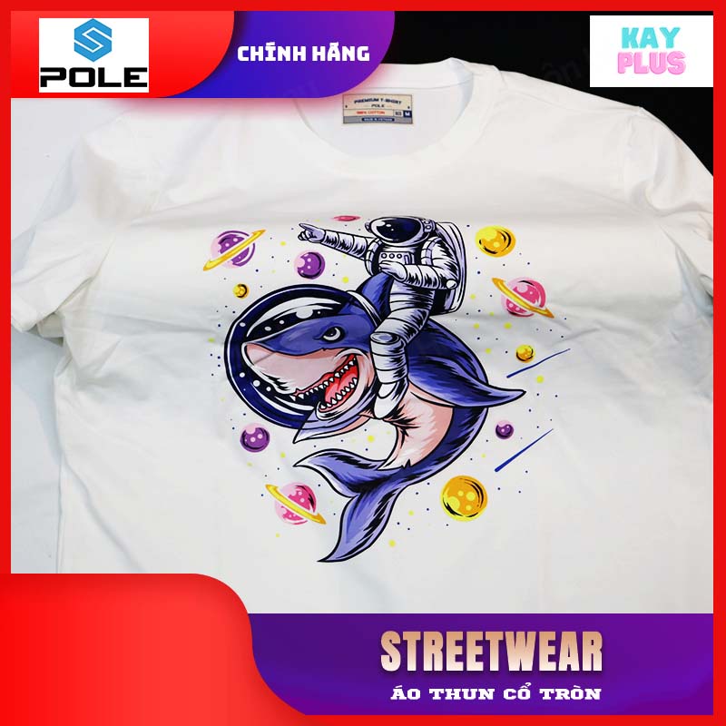 Áo thun Nam &amp; Nữ cổ tròn Pole - Phi hành gia 01