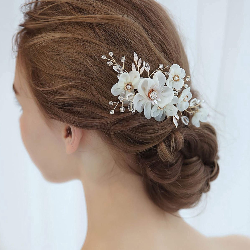 Kẹp cài tóc hình bông hoa xinh xắn dành cho trang trí thủ công