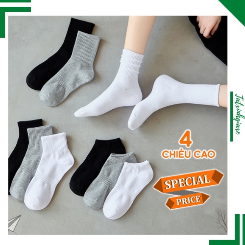 Tất vớ nam nữ chất liệu vải Hàn co giãn bốn chiều, kiểu dáng trơn phong cách hiện đại