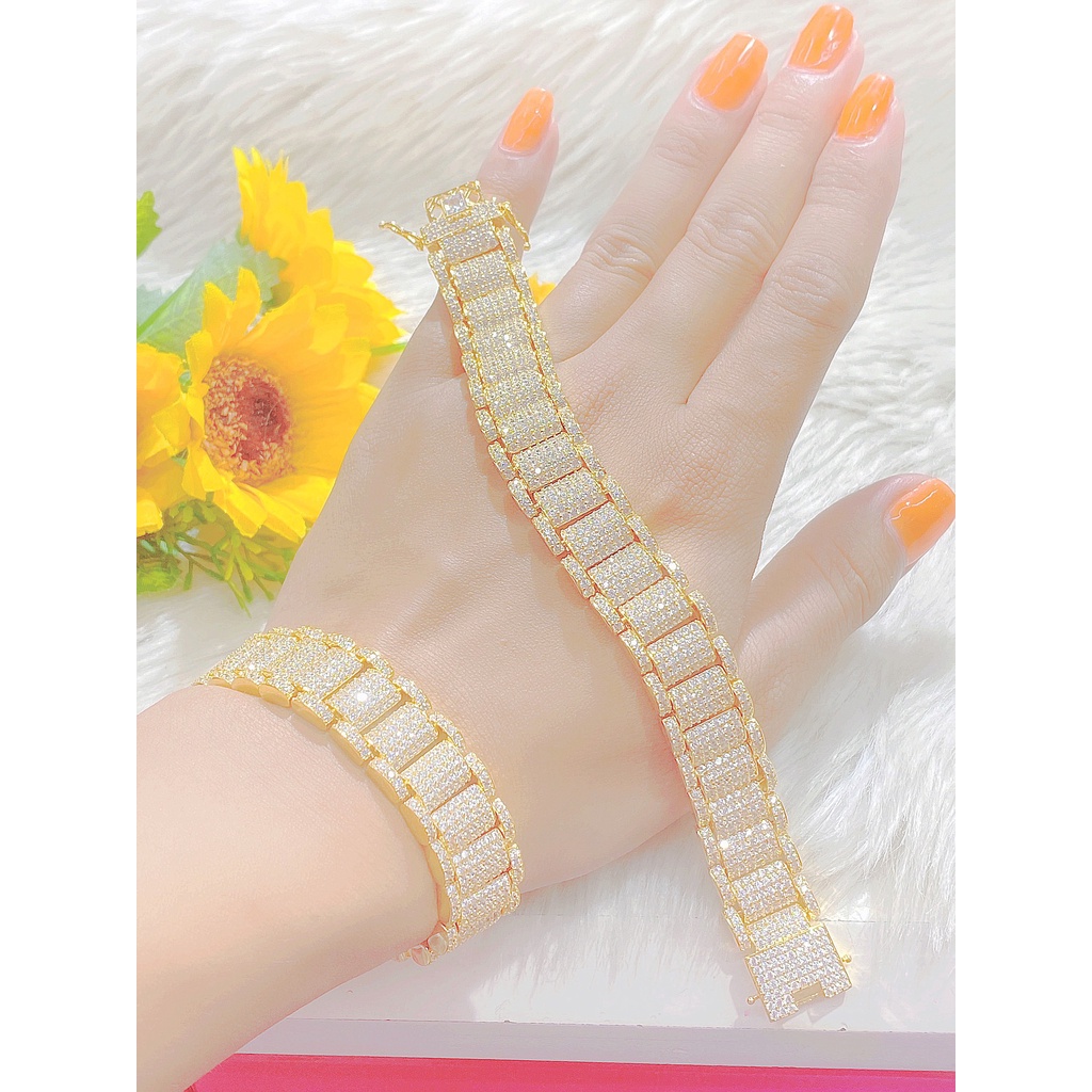 Lắc Tay Nữ Mạ Vàng 18k Sang Trọng UHA L47363215A-695