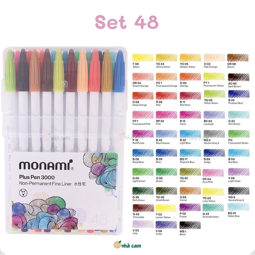 [Tặng Hộp] Set Bút Monami Plus Pen 3000 Nhà Cam