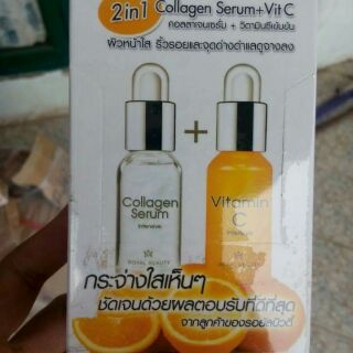 Dưỡng trắng chống lão hóa 2 trong 1 serum collagen+vitamin c