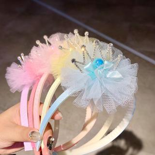 Băng Đô Cài Tóc Hình Vương Miện Đính Ngọc Trai Xinh Xắn Cho Bé Gái