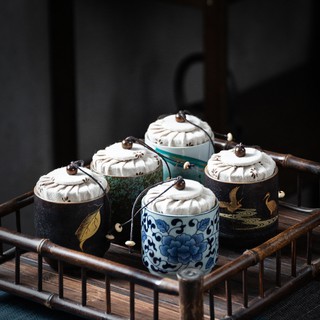 Chén trà hũ trà sứ nhỏ đựng trà