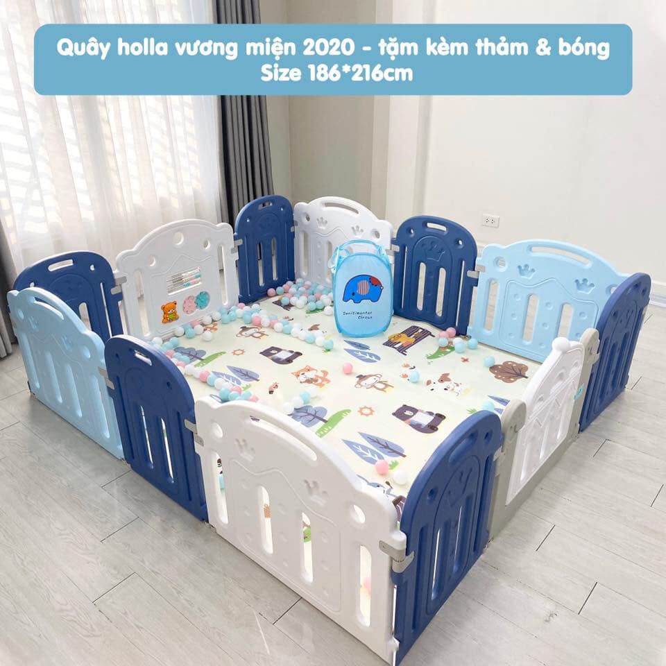 QUÂY CŨI CHO BÉ Holla Vương miệng Tặng kèm 3 món , 100 bóng nhựa, 1 thảm êm, 1 rổ bóng.