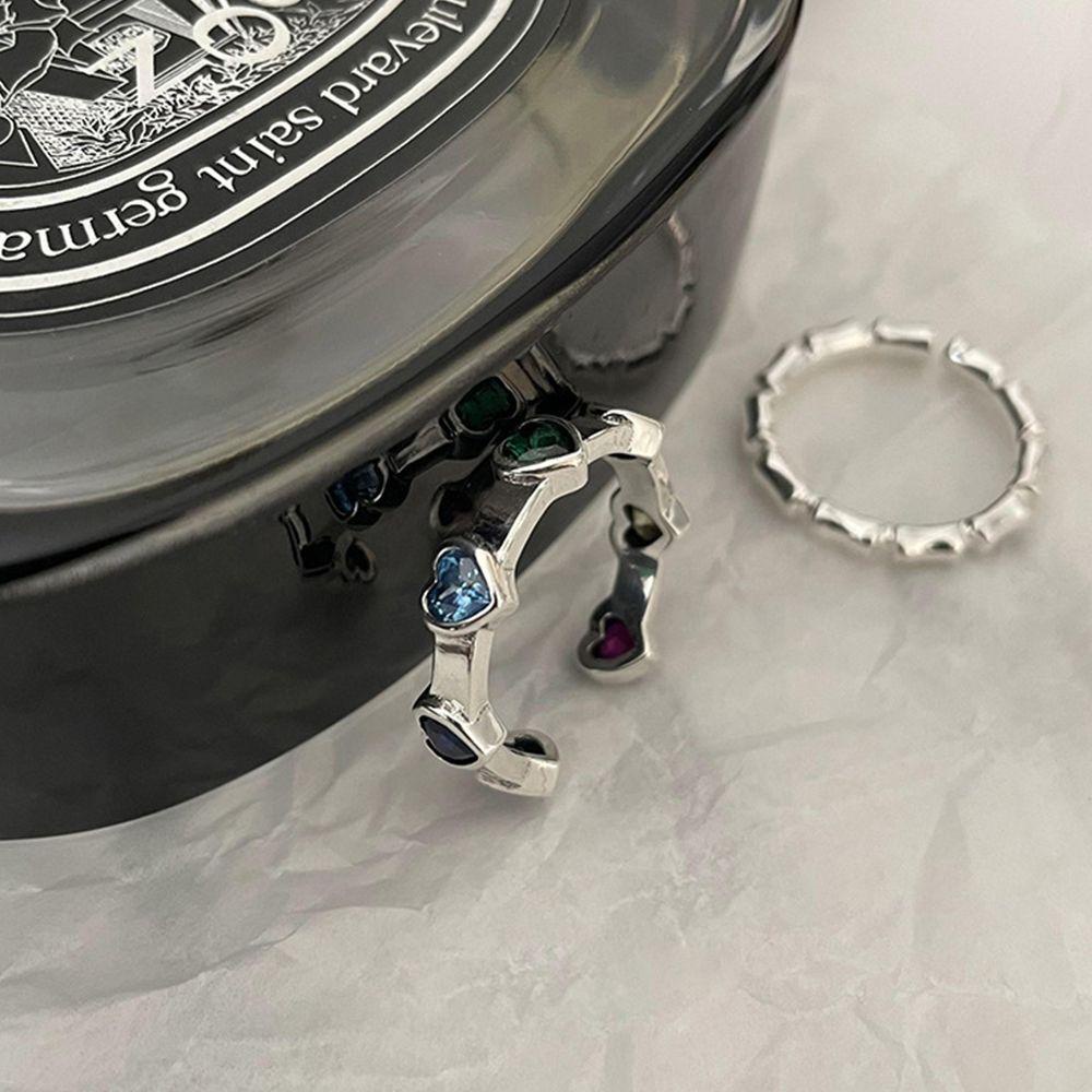 JARRED Nhẫn Mạ Bạc Thái Hình Trái Tim Đơn Giản Độc Đáo