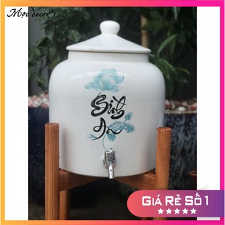 Bình nước gốm sứ bát tràng 8-10 lít