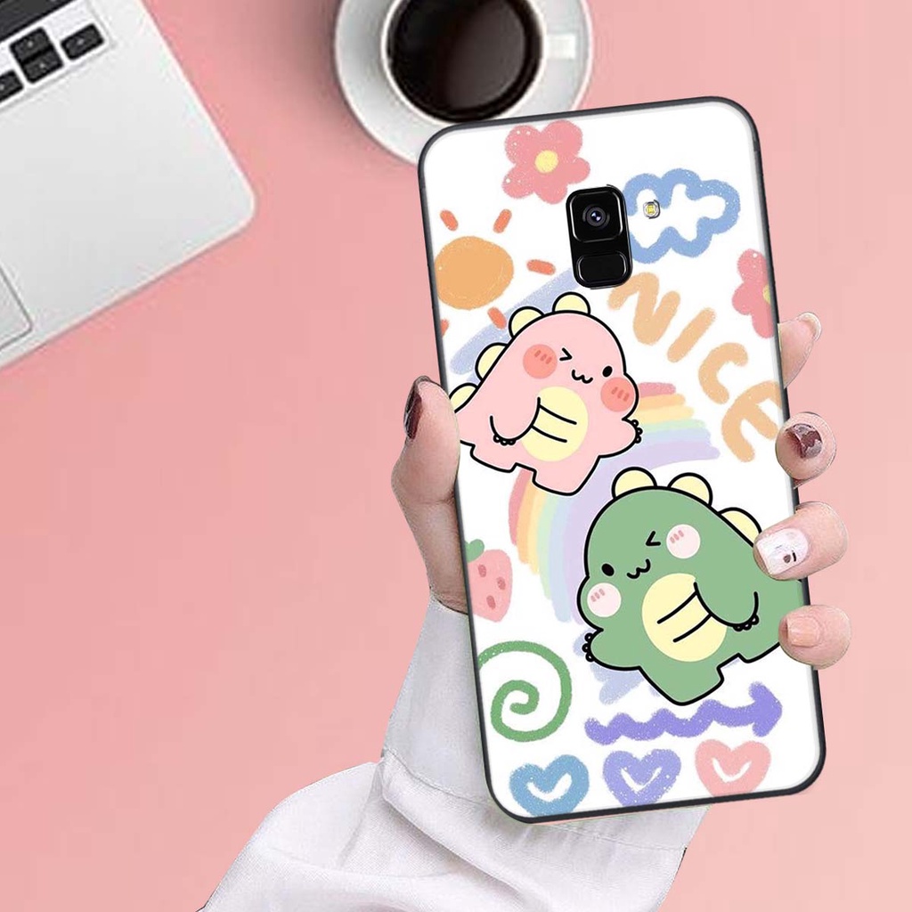 Ốp lưng Samsung A8 PLUS in hình khủng long , gấu nâu xinh xắn, siêu cute  mà còn vô cùng RẺ -ĐẸP