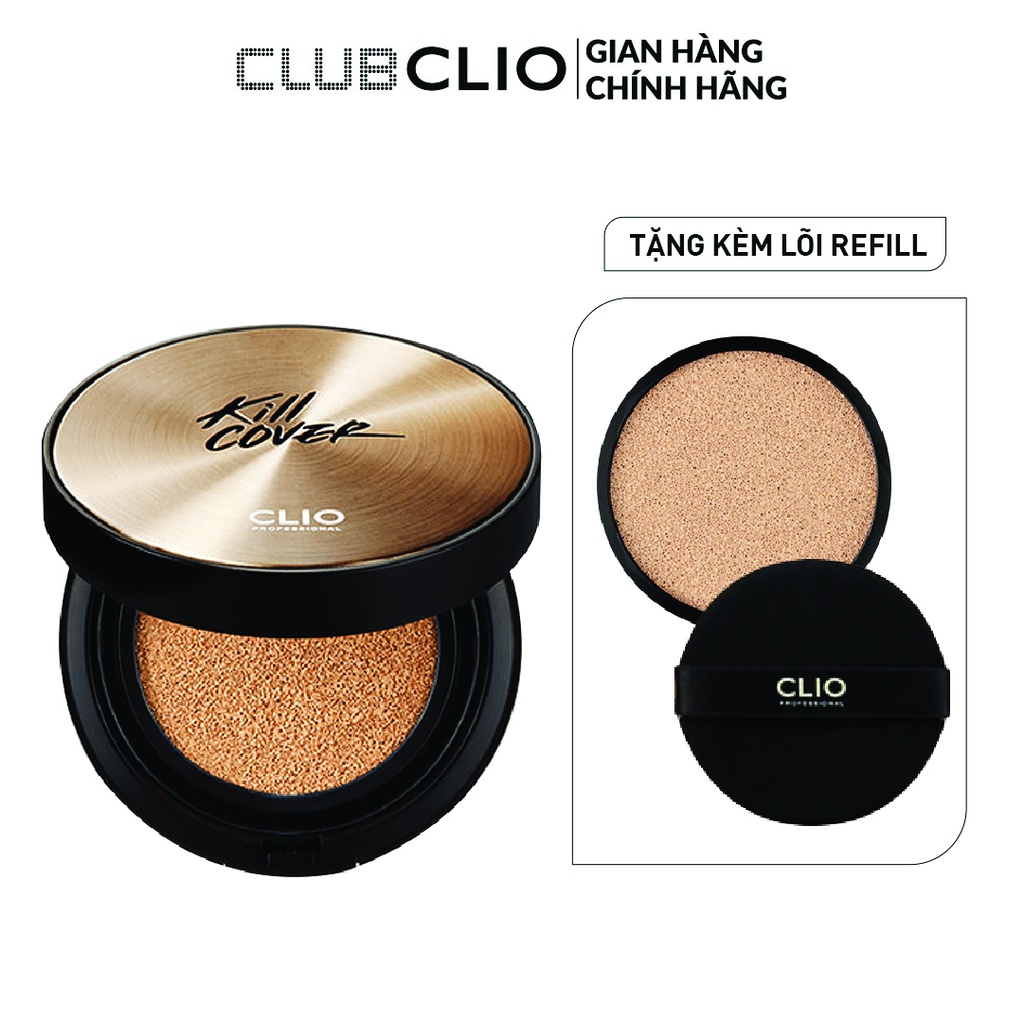 Phấn Nước Trang Điểm Clio Kill Cover Ampoule Cushion 15G (Tặng 1 lõi Refill)