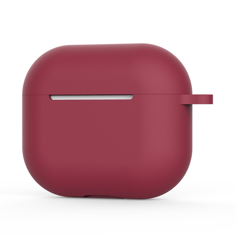 Vỏ Bảo Vệ Hộp Sạc Tai Nghe AirPods 1/2/3 Pro 1/2/3 Bằng Silicon Màu Trơn Có Móc Treo InPods 12 Màu Dễ Thương