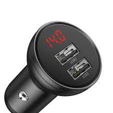 Tẩu Sạc Nhanh Baseus 24W dùng cho xe hơi 2 cổng USB 4.8A - Chính hãng - Tiện Lợi- Bảo Hành 3 Tháng
