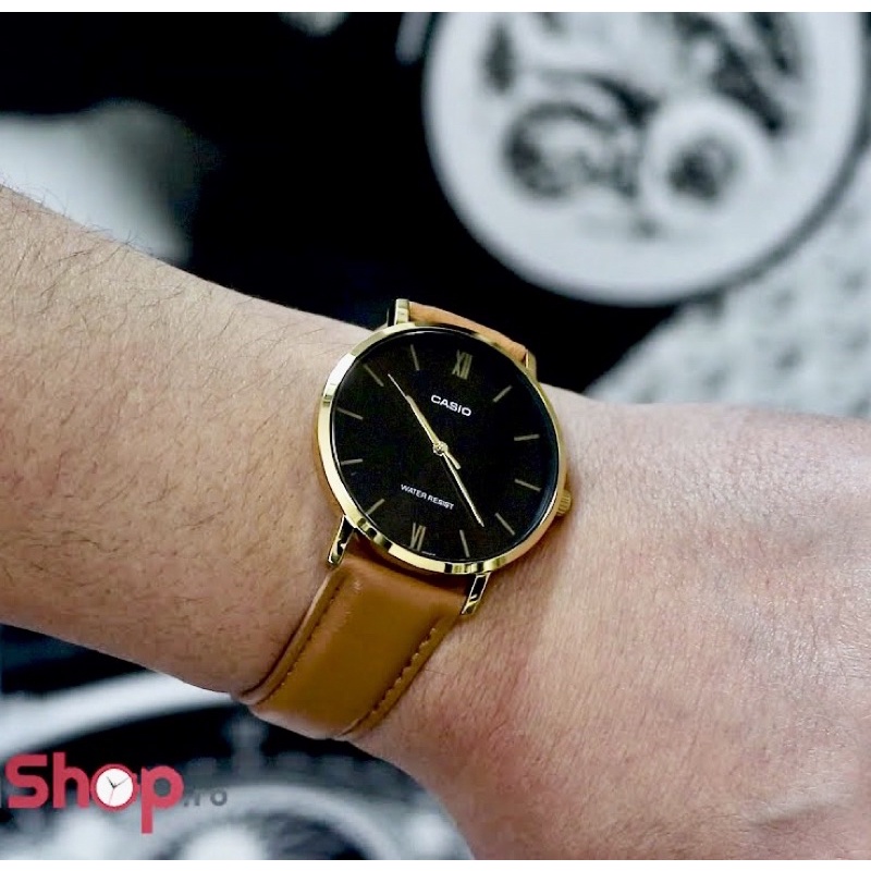 Đồng hồ Casio Nam MTP VT01GL, đồng hồ chính hãng, size 40mm viền vàng