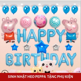 Set bóng trang trí sinh nhật bé tuổi heo có bóng số và tên bé
