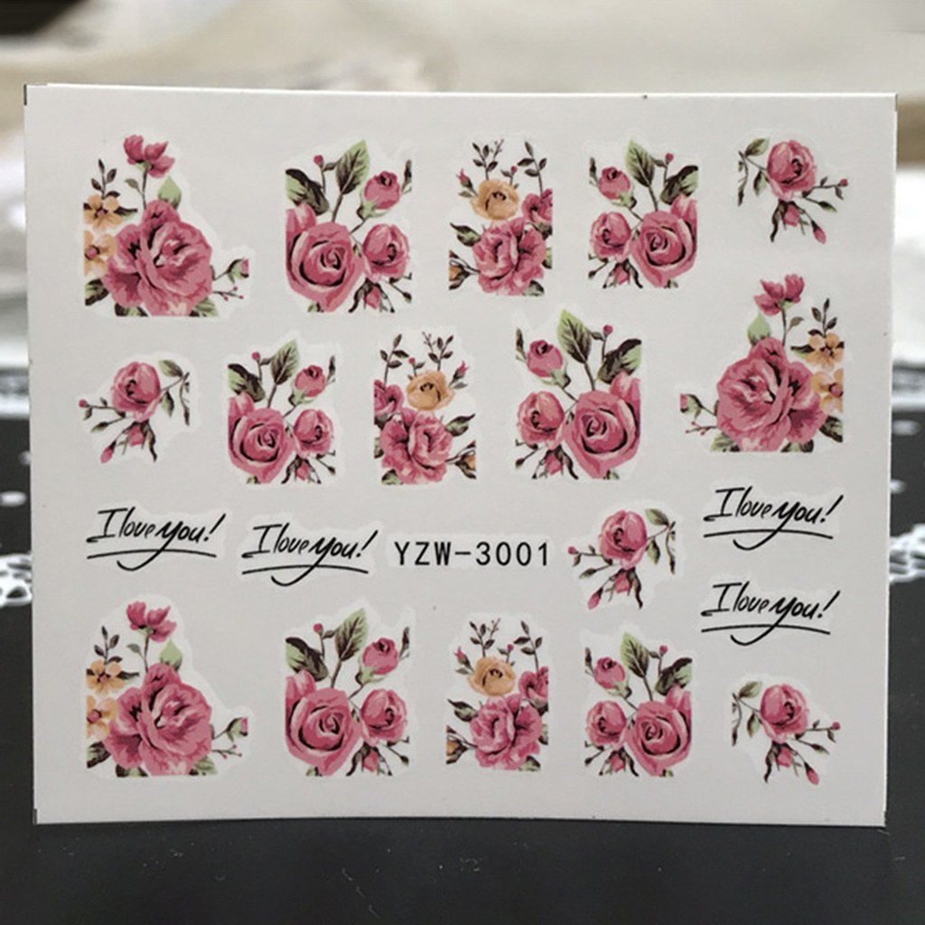 [Hàng mới về] Miếng Dán Chuyển Nước Họa Tiết Hoa Độc Đáo Trang Trí Móng Nghệ Thuật