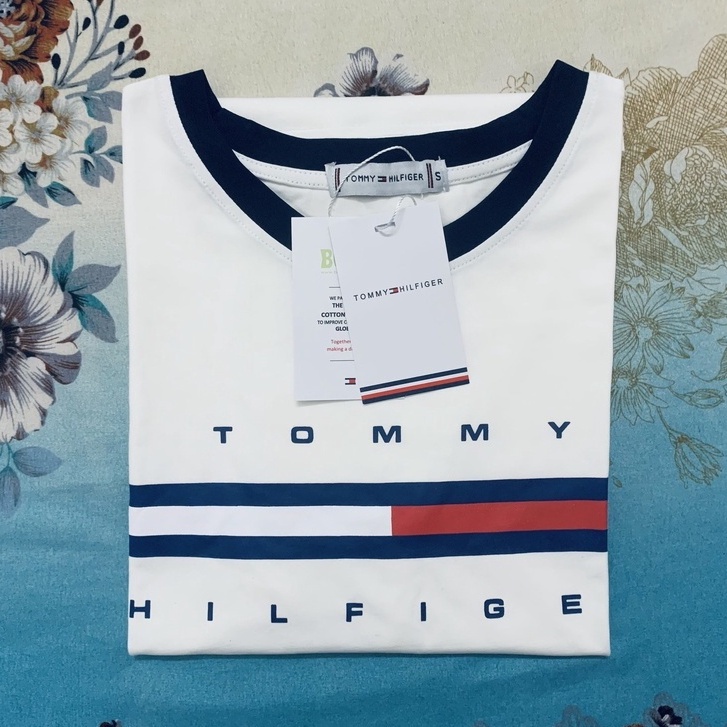 Áo thun TOMMY xuất phông cotton nam nữ ngắn tay