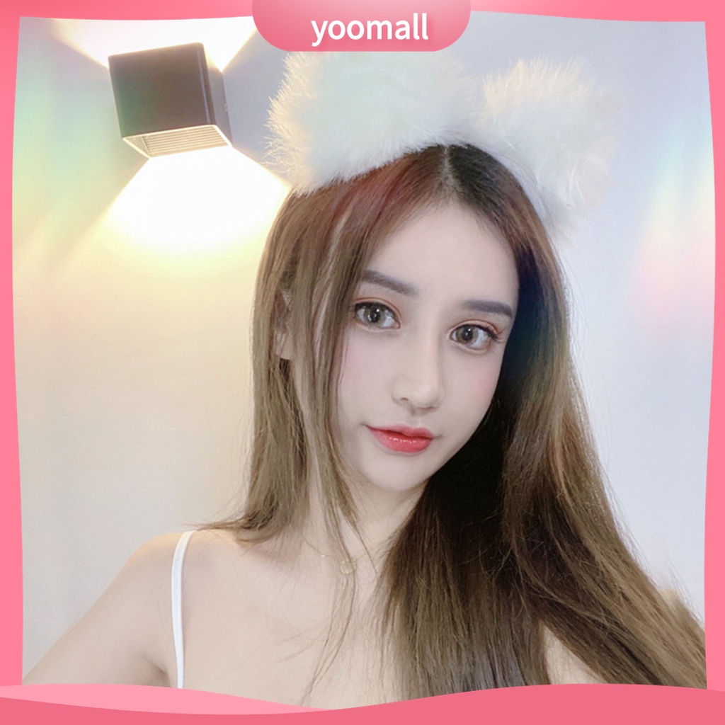 Yomall♡ Băng Đô Cài Tóc Tai Mèo Bông Dài Dễ Thương Dùng Hóa Trang Nhân Vật Anime