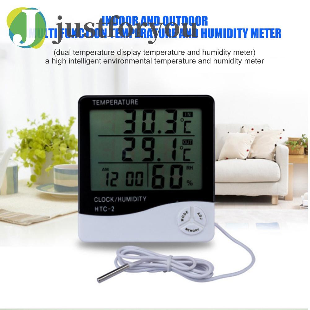 Justforyou Electronic Digital Clock Temperature Humidity Meter Thermometer Hygrometer