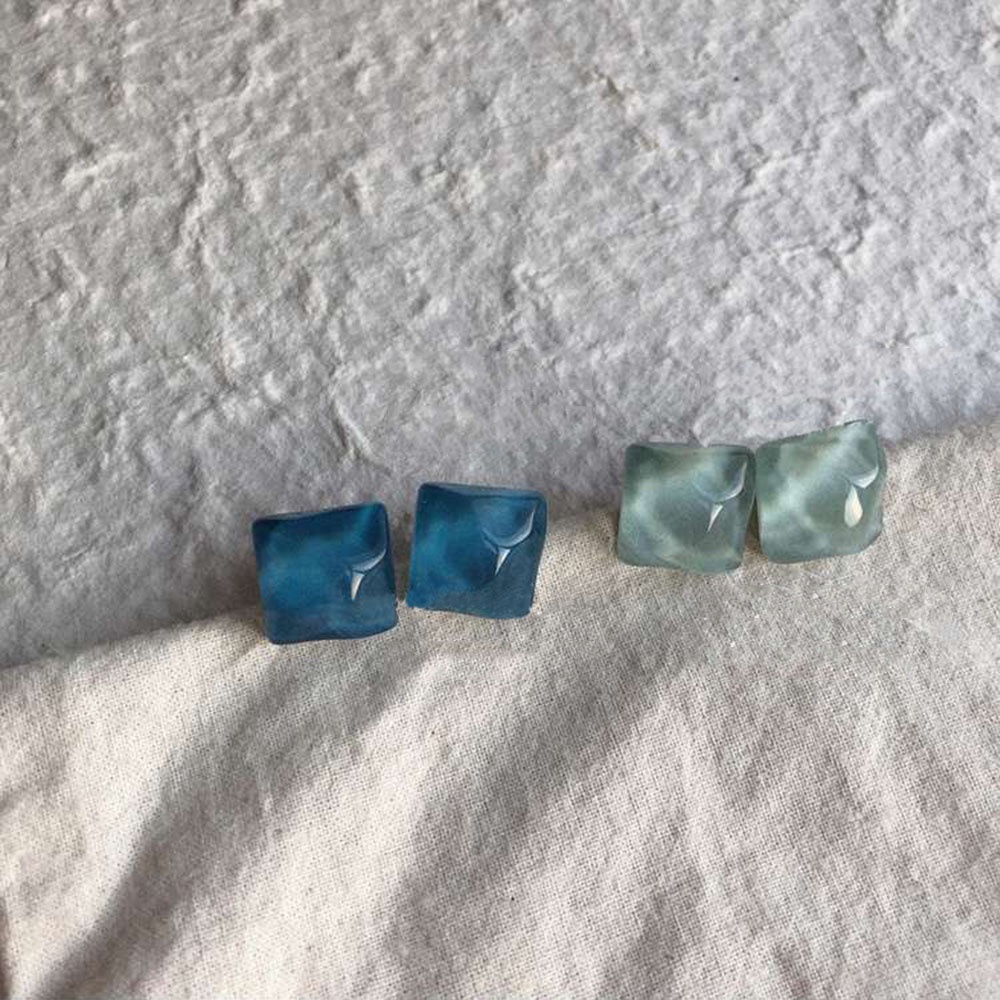 Đôi bông tai hình vuông sáng tạo phong cách cổ điển thời trang mùa hè cho nữ