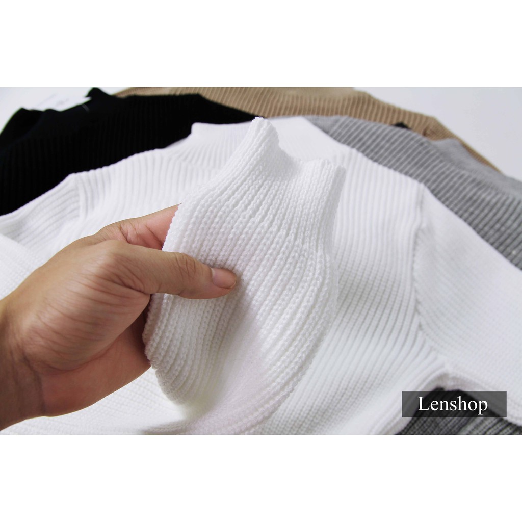 Áo len nam Unisex dài tay cổ 3 phân hạt gạo đẹp FAVITI AL72