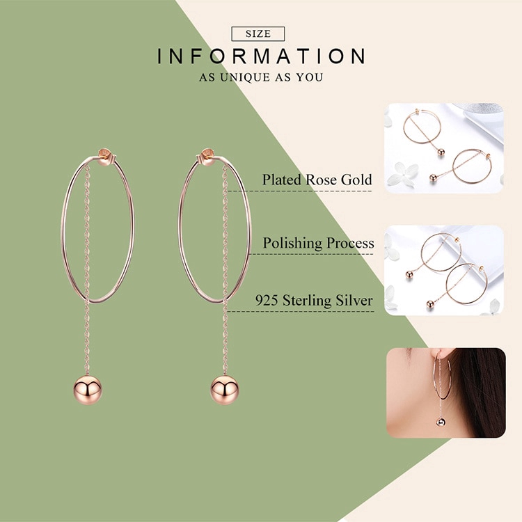 BAMOER Bông Tai TròN 100% BạC 925 Cho Nữ