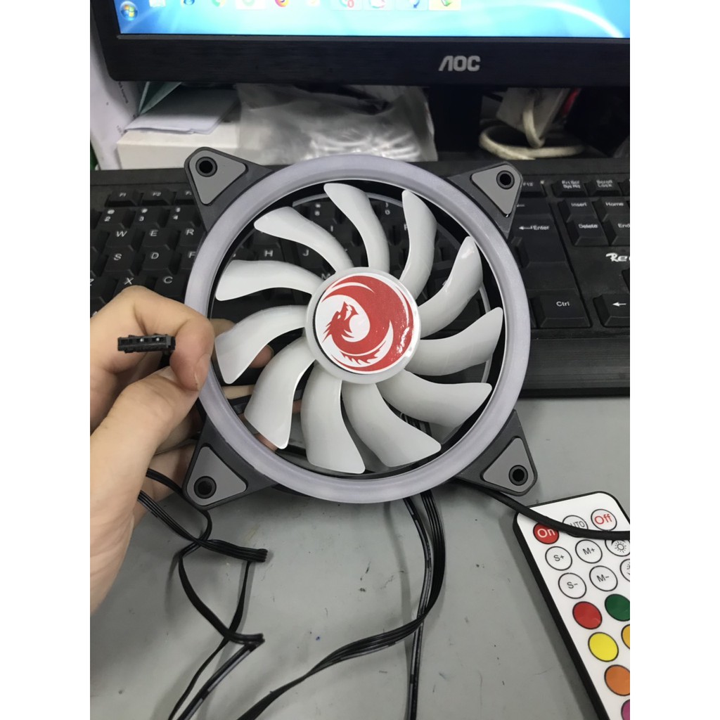 Bộ 3 Fan LED RGB RED DRAGON V8/2018 - HUB -REMOTE -VÍT