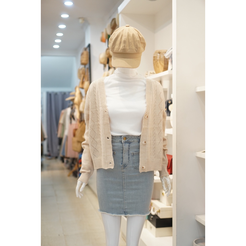 Áo Cardigan Gân Trơn 868