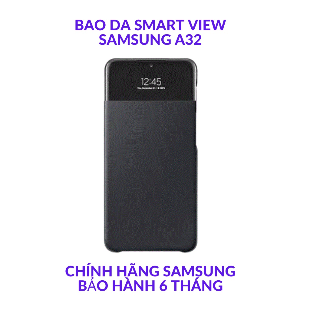 Bao Da Samsung Galaxy A32, Smart S View Wallet Cover, Màn Hình Led, Chống Sốc, Chống Xước, Nguyên Seal