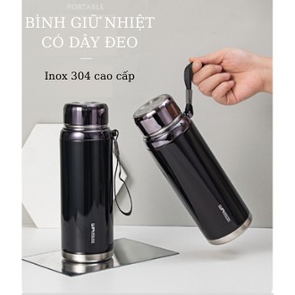 Bình giữ nhiệt WA NBOLONG CLASSICMUG lưỡng tính 780ml có quai - Đen tráng gương, Inox 304