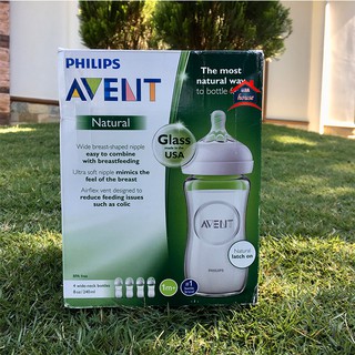 (Hàng Oder) Bình Sữa Thuỷ Tinh Philips Avent Natural 240ml
