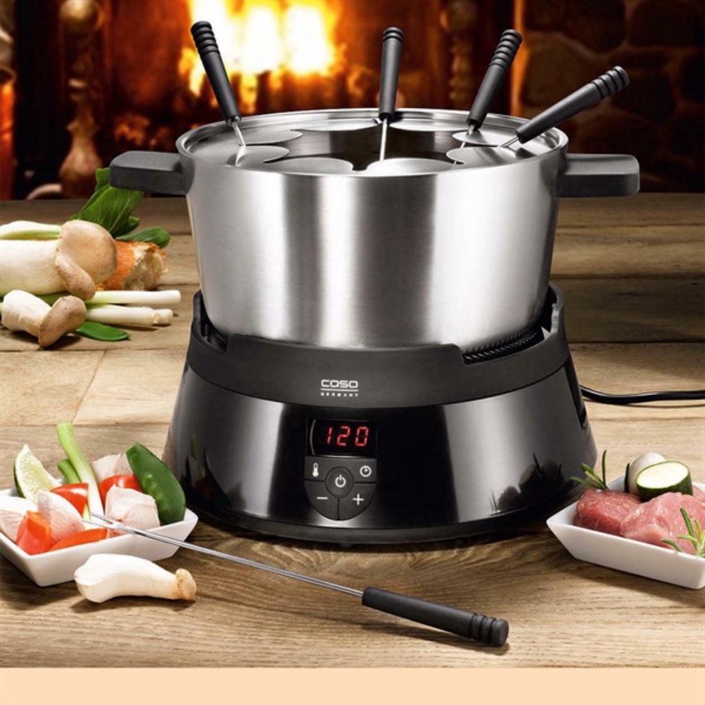 Set nồi lẩu fondue bếp từ CASO Induktions-FonDue schwarz màu Đen