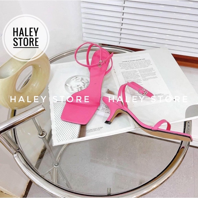 Giày sandal nữ HALEY STORE khoét eo thời trang quai ngang dây mảnh cài chéo mẫu mới tiện lợi rẻ bền đẹp tiểu thư cá tính