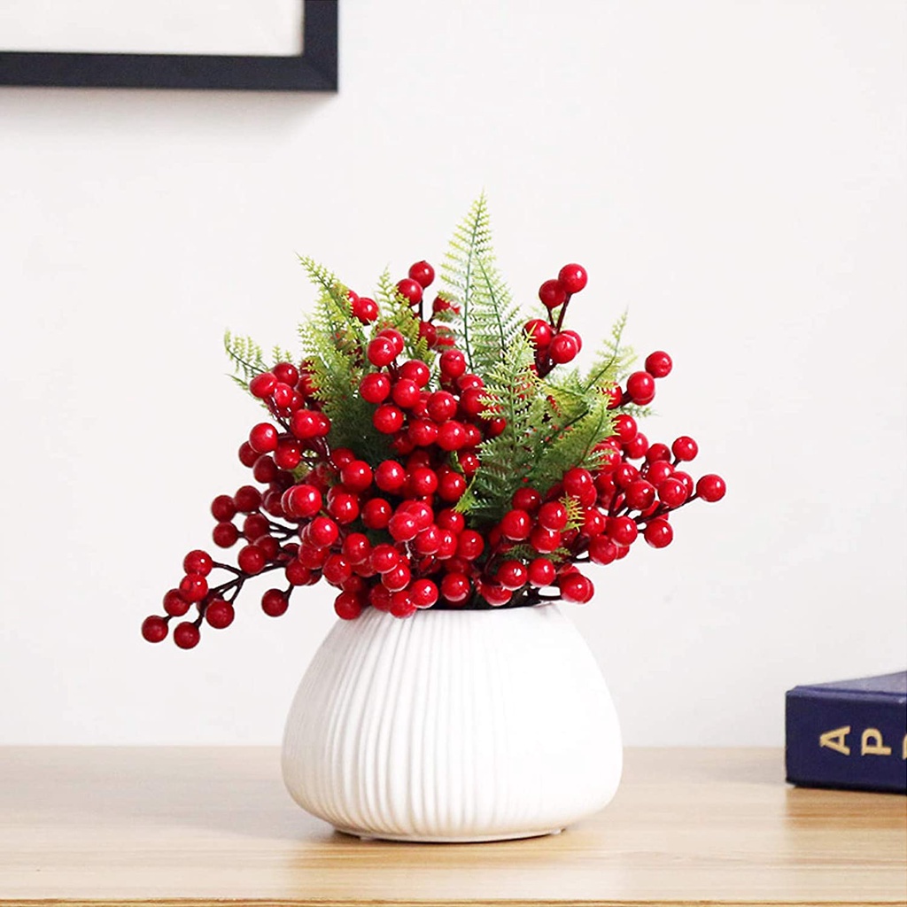Set 50 quả berry nhân tạo đa năng thích hợp dùng trang trí tiệc Giáng sinh