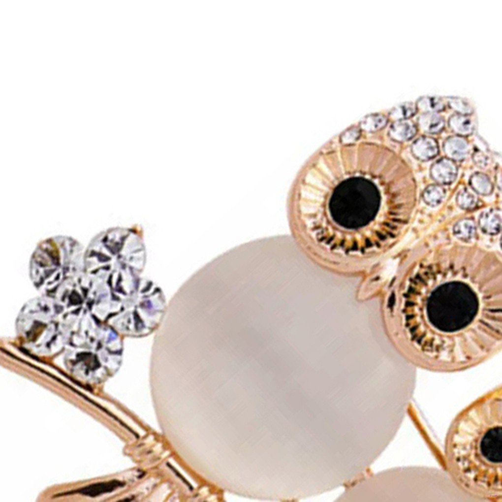 Ghim Cài Áo Hình Chim Cú Bằng Hợp Kim Đính Đá Thời Trang Cho Nữ