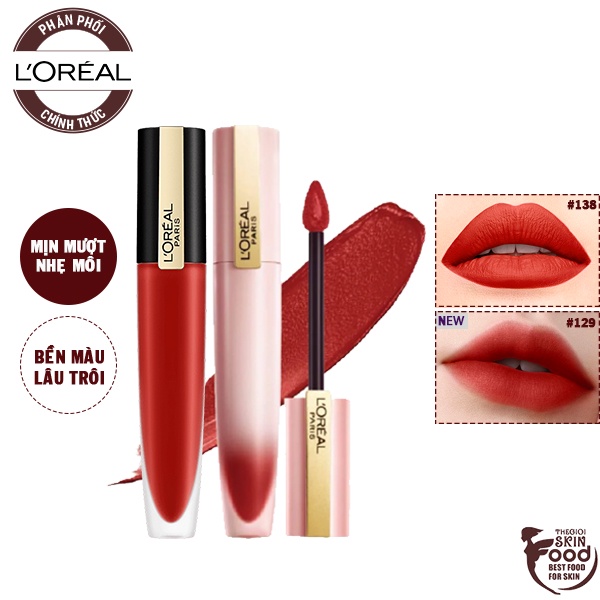 Son Kem Lì Nhẹ Môi, Lên Màu Chuẩn L'Oreal Paris Signature Matte Liquid Lipstick 7ml.