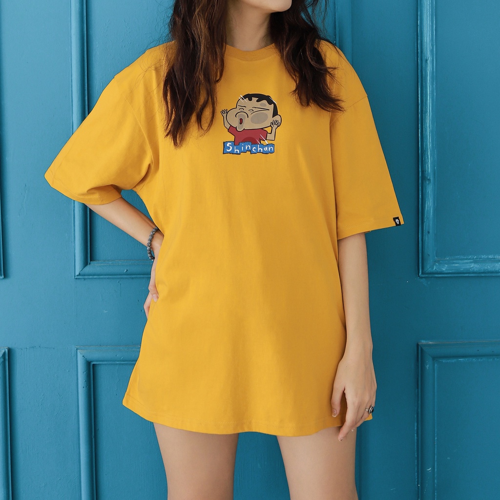 Áo Thun Shin-Chan Màu Vàng Tươi Chất Liệu Cotton Thoáng Mát